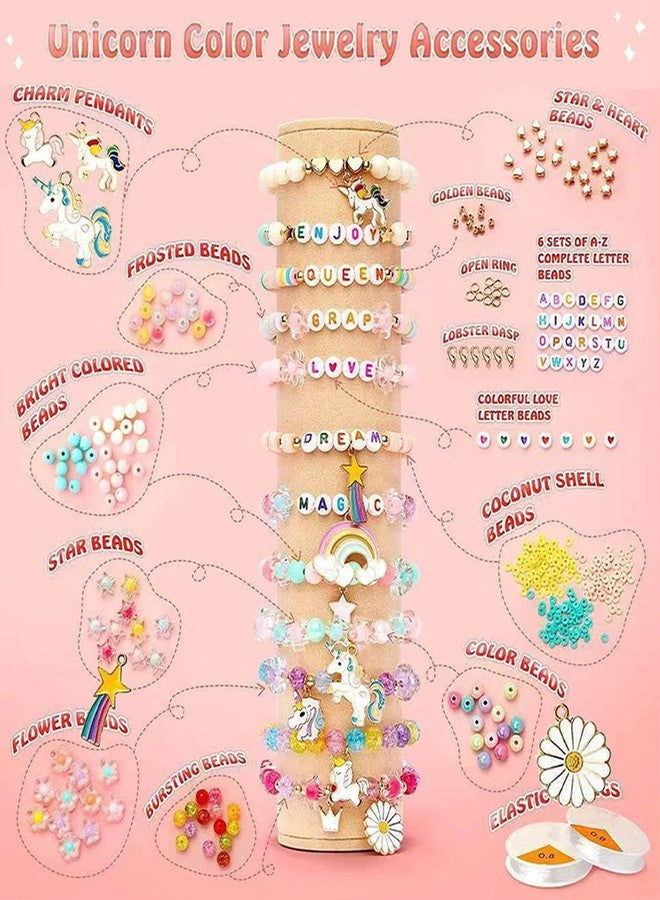 MAGHROLA Children's Jewelry Making Kit - Colorful Beads DIY Bracelets, Necklace, Hairband & Rings Craft Kits Birthday Gift Activity Games for Girls Age for 4, 5, 6, 7-Year-Old Little Girls-Multicolor - Image 4